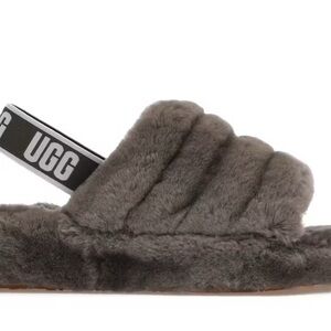 UGG Charcoal Fluff Yeah Slide Sandals